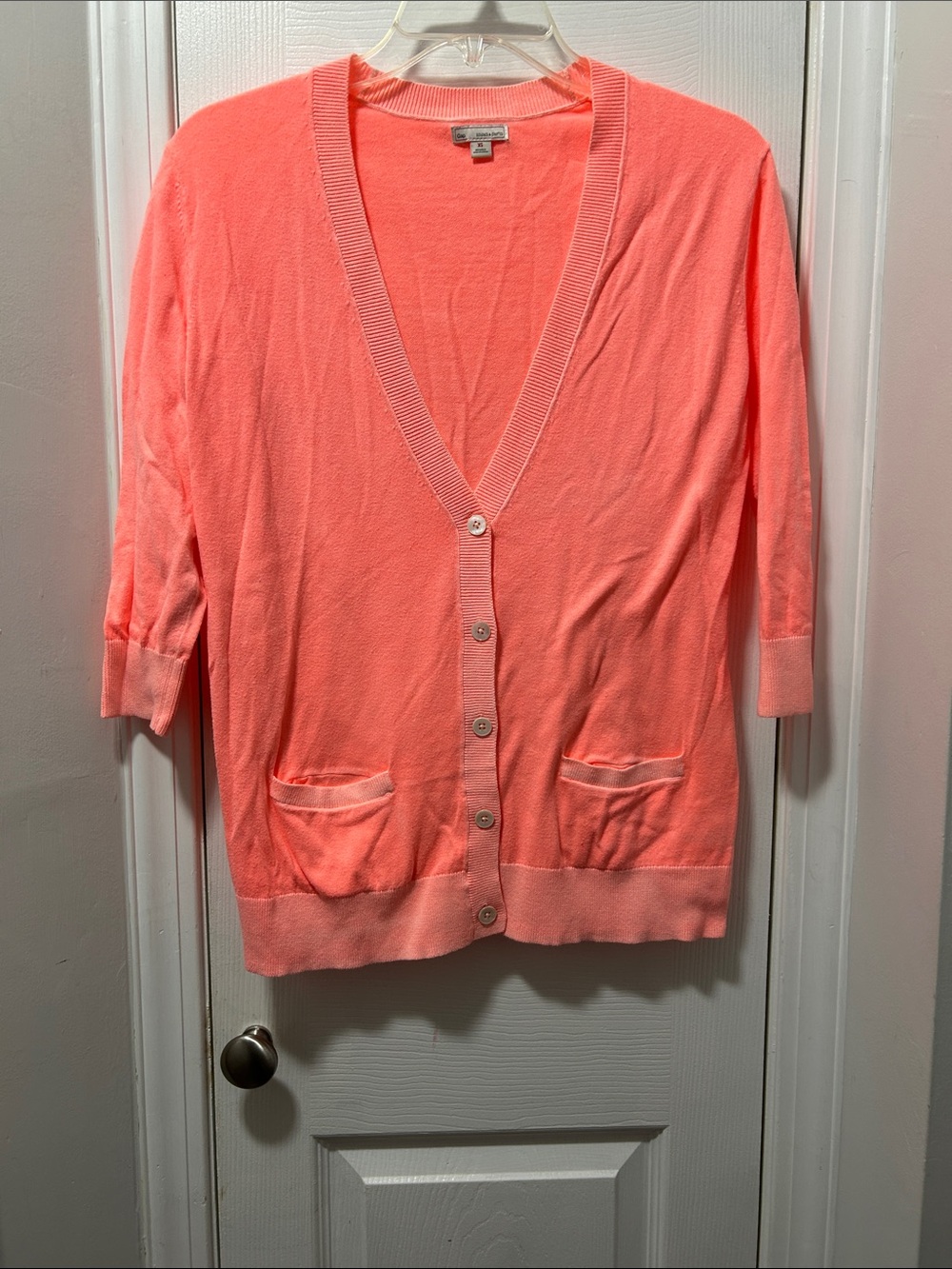 GAP Coral Button-Front V-Neck Cardigan